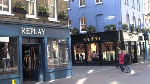 Carnaby Street shops Stock Footage 49967993