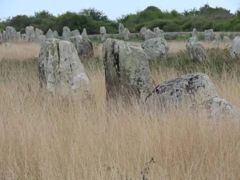 Carnac megalith alignments Stock Photos