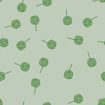Carnation blossom spring line vector seamless pattern 스톡 일러스트