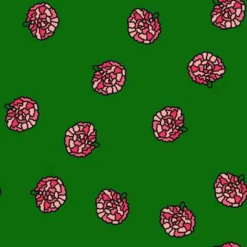 Carnation blossom spring vector seamless pattern 스톡 일러스트