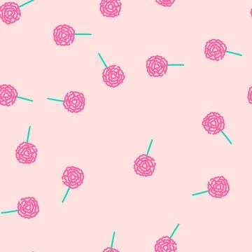 Carnation blossom spring vector seamless pattern 스톡 일러스트