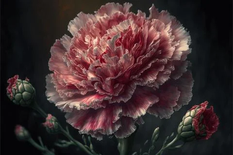 Carnation flower on dark background Stock Illustration