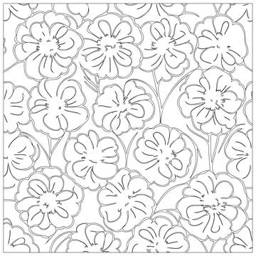 Carnation Flower illustration pattern outline sketch Stock Illustration