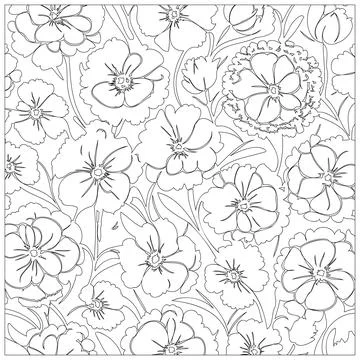 Carnation Flower illustration pattern outline sketch Illustrazione stock