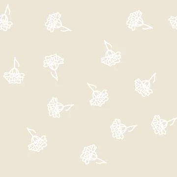 Carnation flower line vector seamless pattern Illustrazione stock
