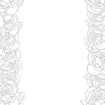 Carnation Flower Outline Border Stock Illustration