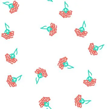 Carnation flower vector seamless pattern Stock Illustration