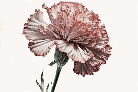Carnation Isolated On White Background Stock Illustration