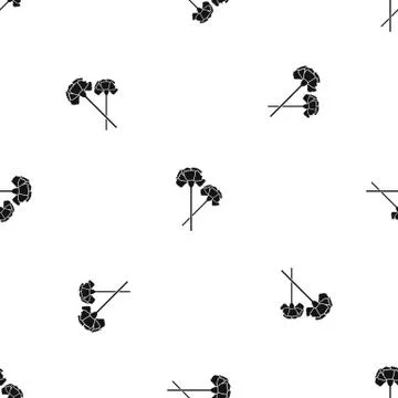 Carnation pattern seamless black Stock Illustration