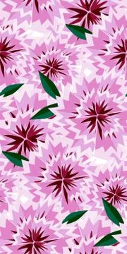 Carnation seamless pattern vector floral design primitive scandinavian Illustrazione stock