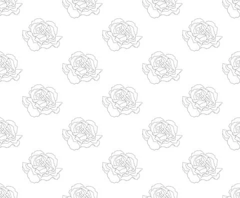 Carnation Seamless on White Background Illustrazione stock