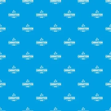 Carnation spice pattern vector seamless blue Stock Illustration