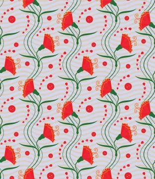 Carnations - seamless pattern Stock Illustration