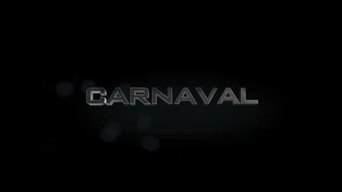 Carnaval 3D title metal text on black alpha channel background Stock Footage 257030751