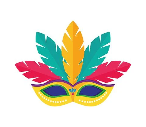 Carnaval mask and feather Illustration