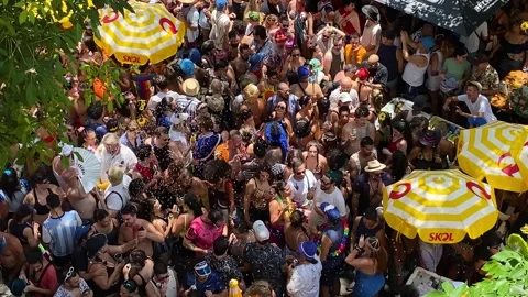 Carnaval street party parade in Sao Paulo, Brazil 4K Stock Footage 329056891