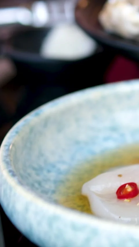 Carnegie dinner at a sushi restaurant red fish, white fish, butterfish, halibut Stock Footage 323226213