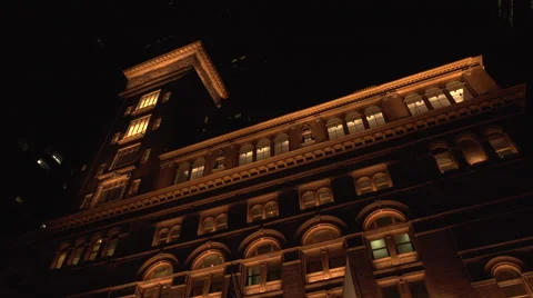 CarnegieHall Half Pan Right Extreme Low Angle EXT Wide Shot Stock Footage 51663043
