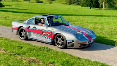 Carnforth, Lancaster, UK. 2025 AUG, 17. Leighton Hall, Porsche car show. Stock Footage 315003990