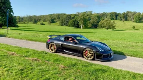 Carnforth, Lancaster, UK. 2025 AUG, 17. Leighton Hall, Porsche car show in 4K. Stock Footage 315004015