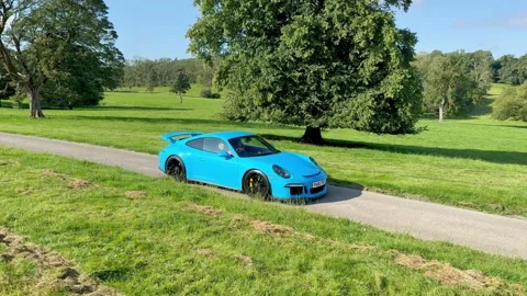 Carnforth, Lancaster, UK. 2025 AUG, 17. Leighton Hall, Porsche car show. Stock Footage 315004163
