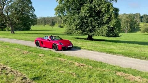 Carnforth, Lancaster, UK. 2025 AUG, 17. Leighton Hall, Porsche car show. Stock Footage 315004181