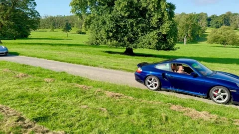 Carnforth, Lancaster, UK. 2025 AUG, 17. Leighton Hall, Porsche car show. Stock Footage 315004471