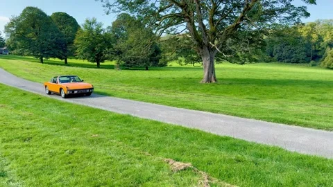 Carnforth, Lancaster, UK. 2025 AUG, 17. Leighton Hall, Porsche car show. Stock Footage 315004493