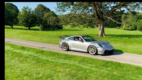 Carnforth, Lancaster, UK. 2025 AUG, 17. Leighton Hall, Porsche car show. Stock Footage 315004535