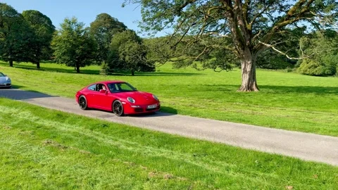 Carnforth, Lancaster, UK. 2025 AUG, 17. Leighton Hall, Porsche car show. Stockbeeldmateriaal 315004636