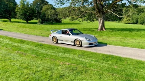 Carnforth, Lancaster, UK. 2025 AUG, 17. Leighton Hall, Porsche car show. Stock Footage 315004699