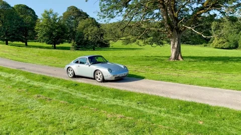 Carnforth, Lancaster, UK. 2025 AUG, 17. Leighton Hall, Porsche car show. Stock Footage 315004715