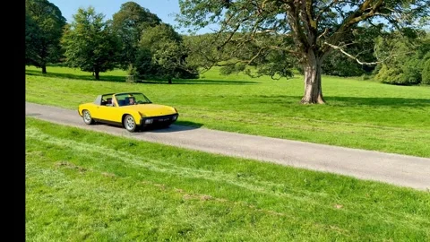 Carnforth, Lancaster, UK. 2025 AUG, 17. Leighton Hall, Porsche car show. Stock Footage 315004759
