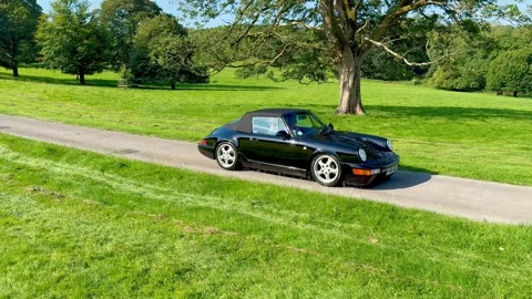 Carnforth, Lancaster, UK. 2025 AUG, 17. Leighton Hall, Porsche car show. Stock Footage 315004809