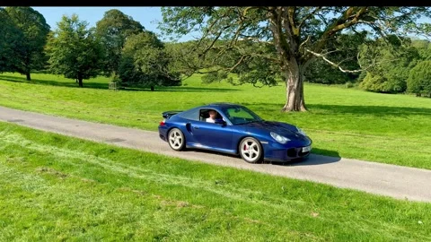 Carnforth, Lancaster, UK. 2025 AUG, 17. Leighton Hall, Porsche car show. Stock Footage 315004819