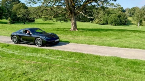 Carnforth, Lancaster, UK. 2025 AUG, 17. Leighton Hall, Porsche car show. Stock Footage 315004835