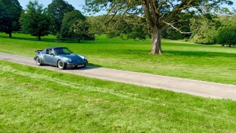 Carnforth, Lancaster, UK. 2025 AUG, 17. Leighton Hall, Porsche car show. Stock Footage 315004897