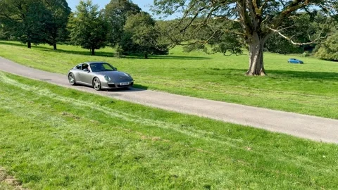 Carnforth, Lancaster, UK. 2025 AUG, 17. Leighton Hall, Porsche car show. Stock Footage 315005125
