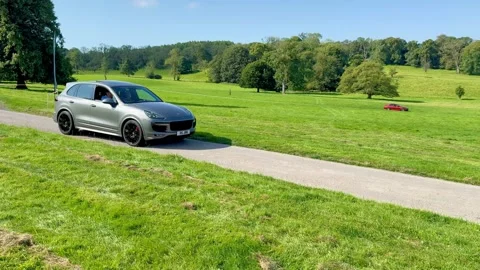 Carnforth, Lancaster, UK. 2025 AUG, 17. Leighton Hall, Porsche car show. Stock Footage 315005482