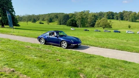 Carnforth, Lancaster, UK. 2025 AUG, 17. Leighton Hall, Porsche car show. Видео 315005637