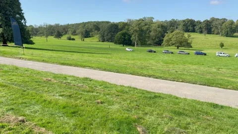 Carnforth, Lancaster, UK. 2025 AUG, 17. Leighton Hall, Porsche car show. Stock Footage 315005649