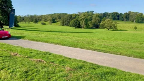 Carnforth, Lancaster, UK. 2025 AUG, 17. Leighton Hall, Porsche car show. Stock Footage 315005733