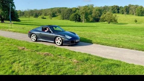 Carnforth, Lancaster, UK. 2025 AUG, 17. Leighton Hall, Porsche car show. Stock Footage 315005775