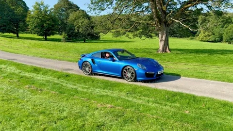 Carnforth, Lancaster, UK. 2025 AUG, 17. Leighton Hall, Porsche car show. Stock Footage 315604467