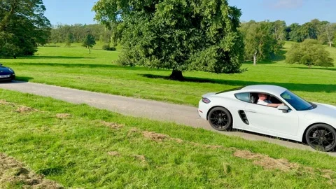 Carnforth, Lancaster, UK. 2025 AUG, 17. Leighton Hall, Porsche car show. Stock-Footage 315604473