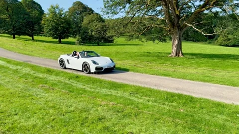 Carnforth, Lancaster, UK. 2025 AUG, 17. Leighton Hall, Porsche car show. Stock Footage 315604672