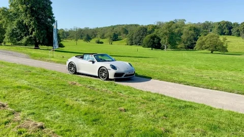Carnforth, Lancaster, UK. 2025 AUG, 17. Leighton Hall, Porsche car show. Stock Footage 315604844