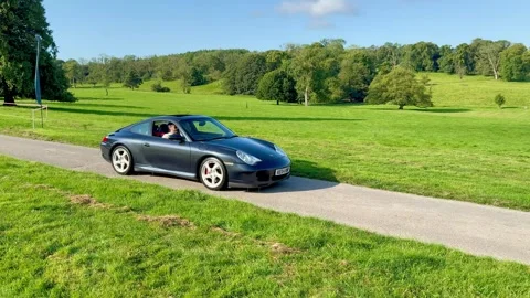 Carnforth, Lancaster, UK. 2025 AUG, 17. Leighton Hall, Porsche car show. Stock Footage 315605066