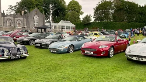 Carnforth, UK. 07 July 2024. Leighton Hall Classic Car Show exhibits Stock Footage 279218637