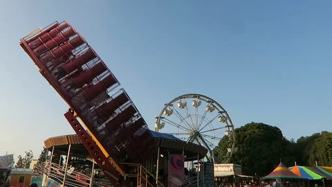 Carnival, Amusement Park, Zero Gravity, Ferris wheel, at the fair Stock Footage 108133377